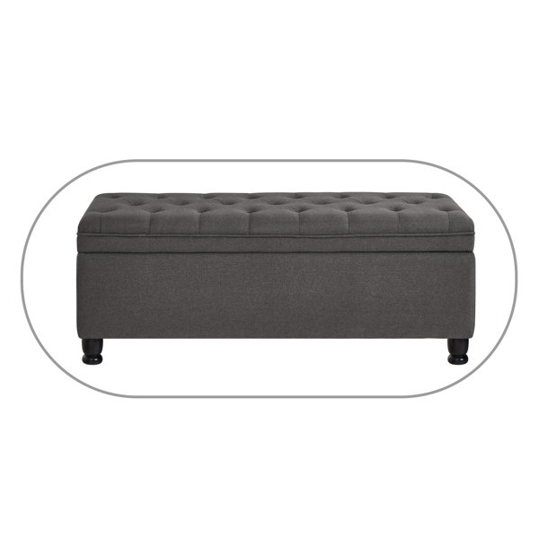 Alcott Hill® Channahon Linen Upholstered Storage Bench Wayfair